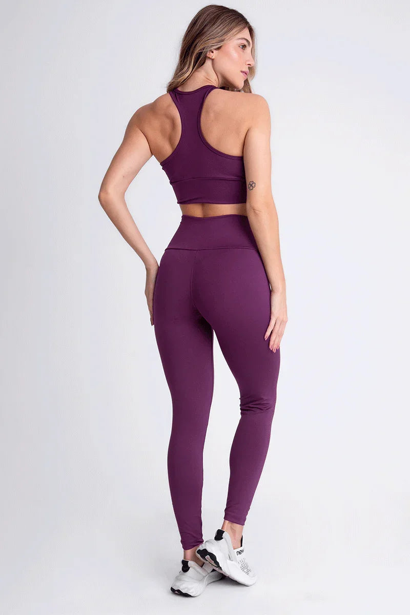 Conjunto Feminino Fitness Calça E Top - Roxo