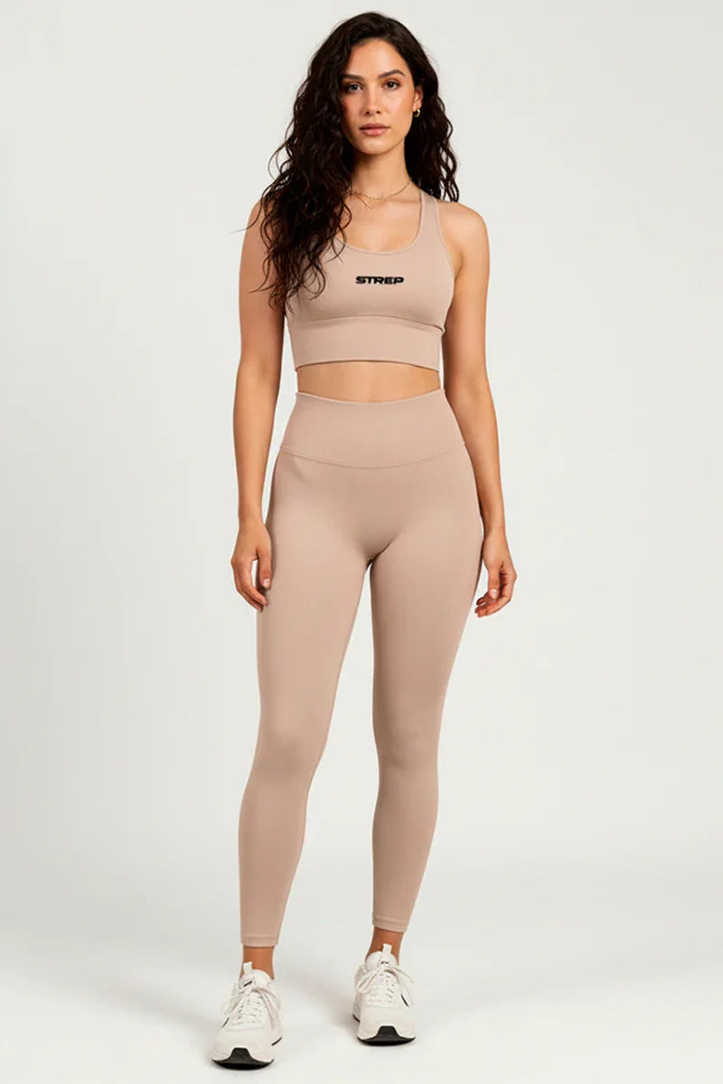 Conjunto Feminino Fitness Calça E Top - Nude