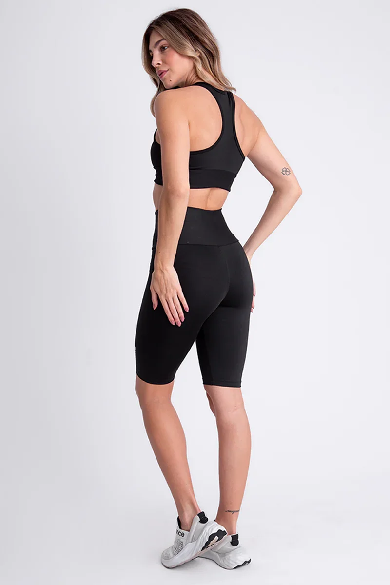 Conjunto Black Motion Top e Short Ciclista