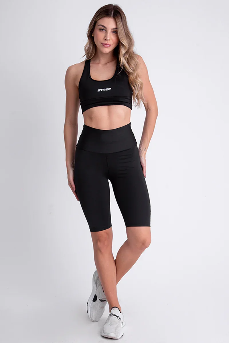 Conjunto Black Motion Top e Short Ciclista