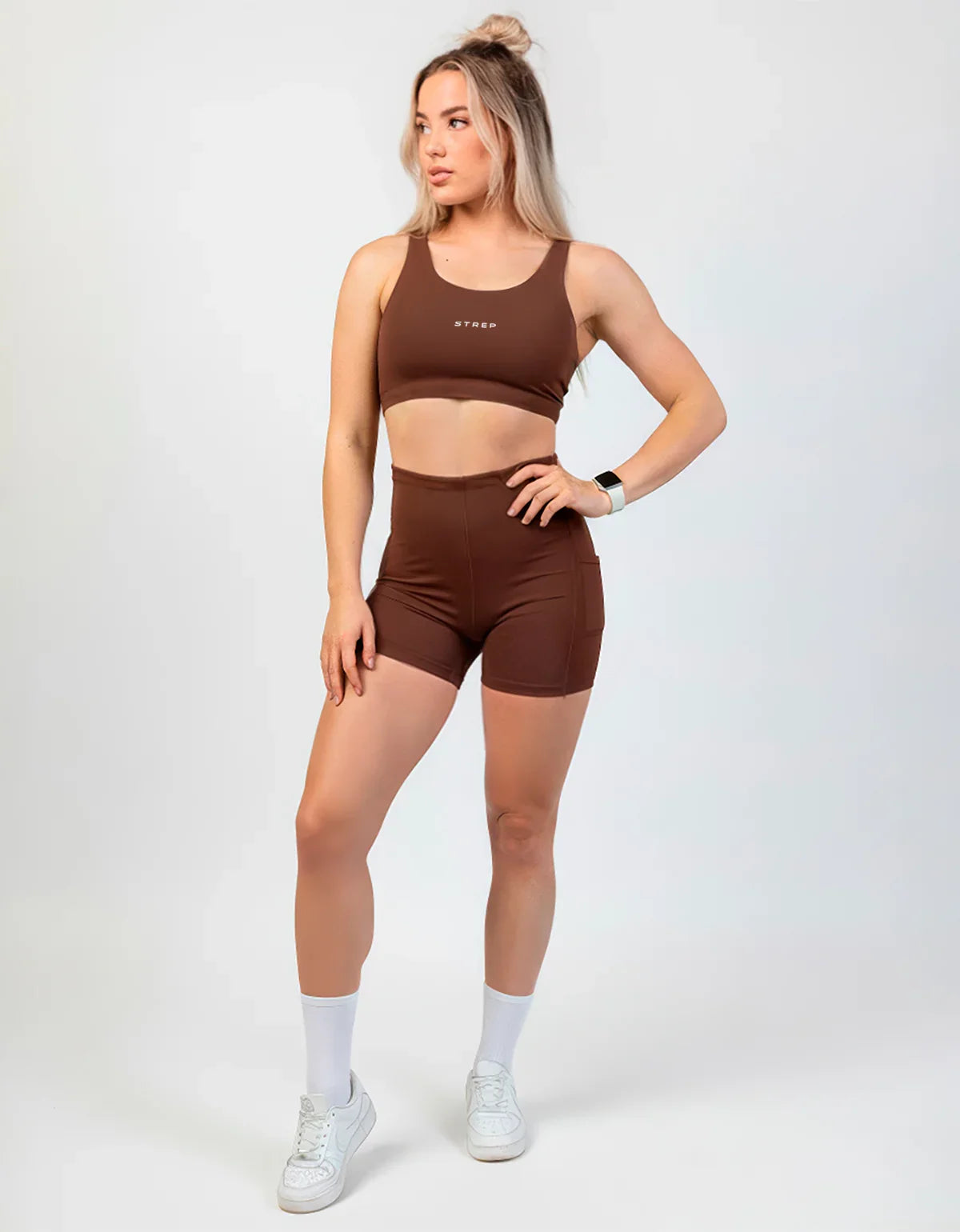 Conjunto Brown Motion – Top + Short Legging C/ Bolso