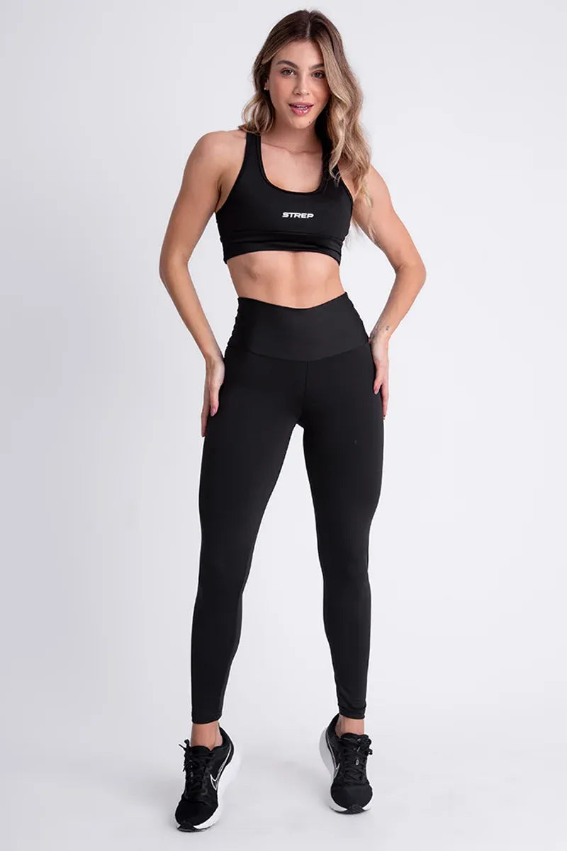Conjunto Feminino Fitness Calça E Top - Preto