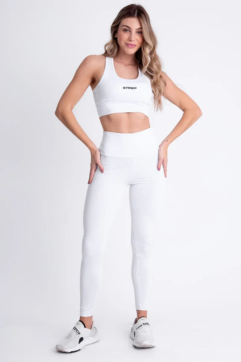 Conjunto Feminino Fitness Calça E Top - Branco