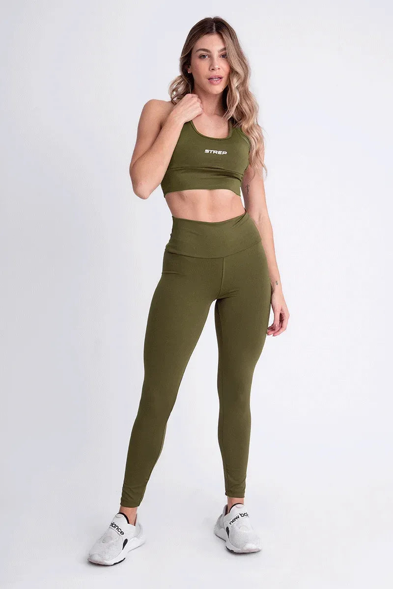 Conjunto Feminino Fitness Calça E Top - Verde