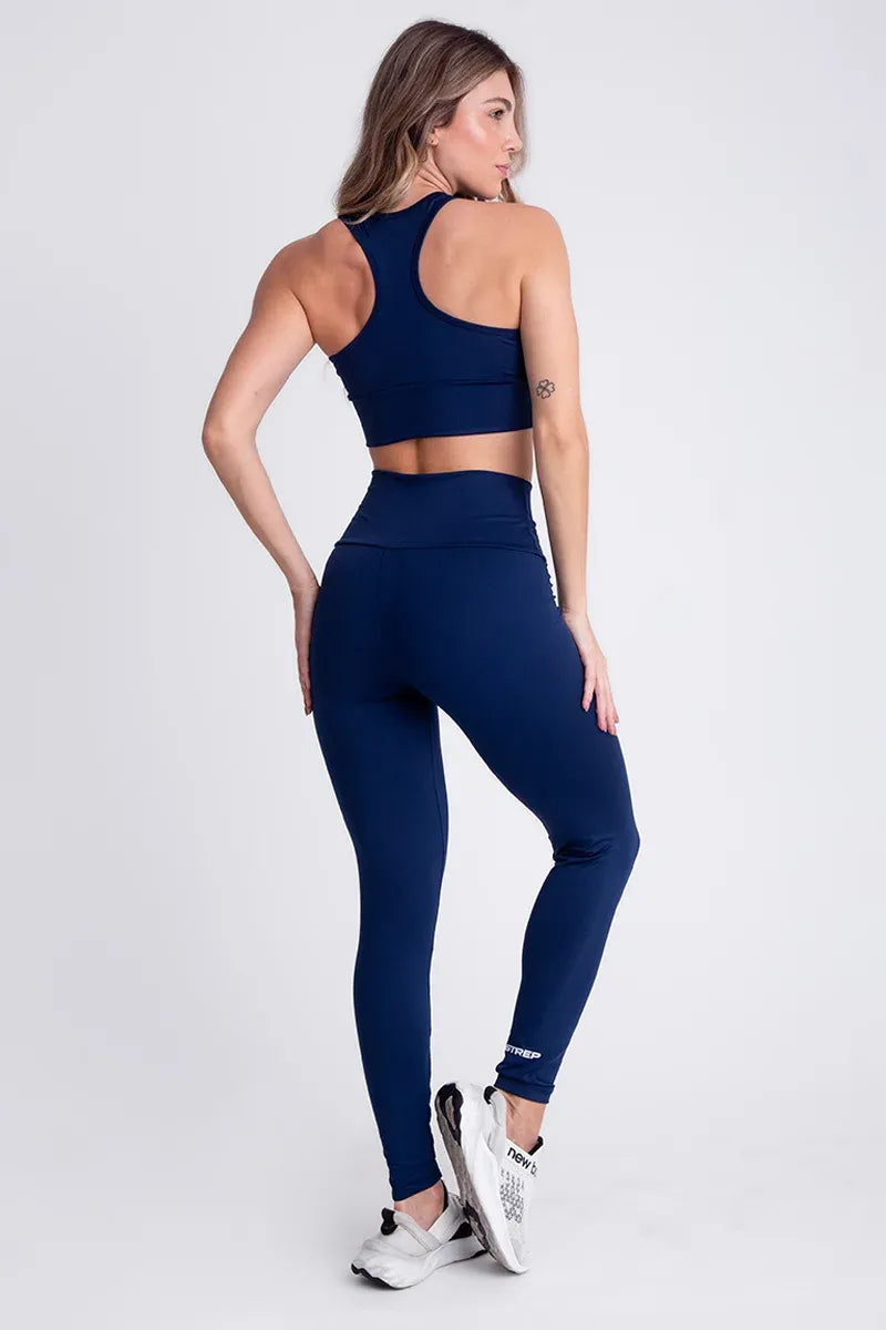 Conjunto Feminino Fitness Calça E Top - Azul