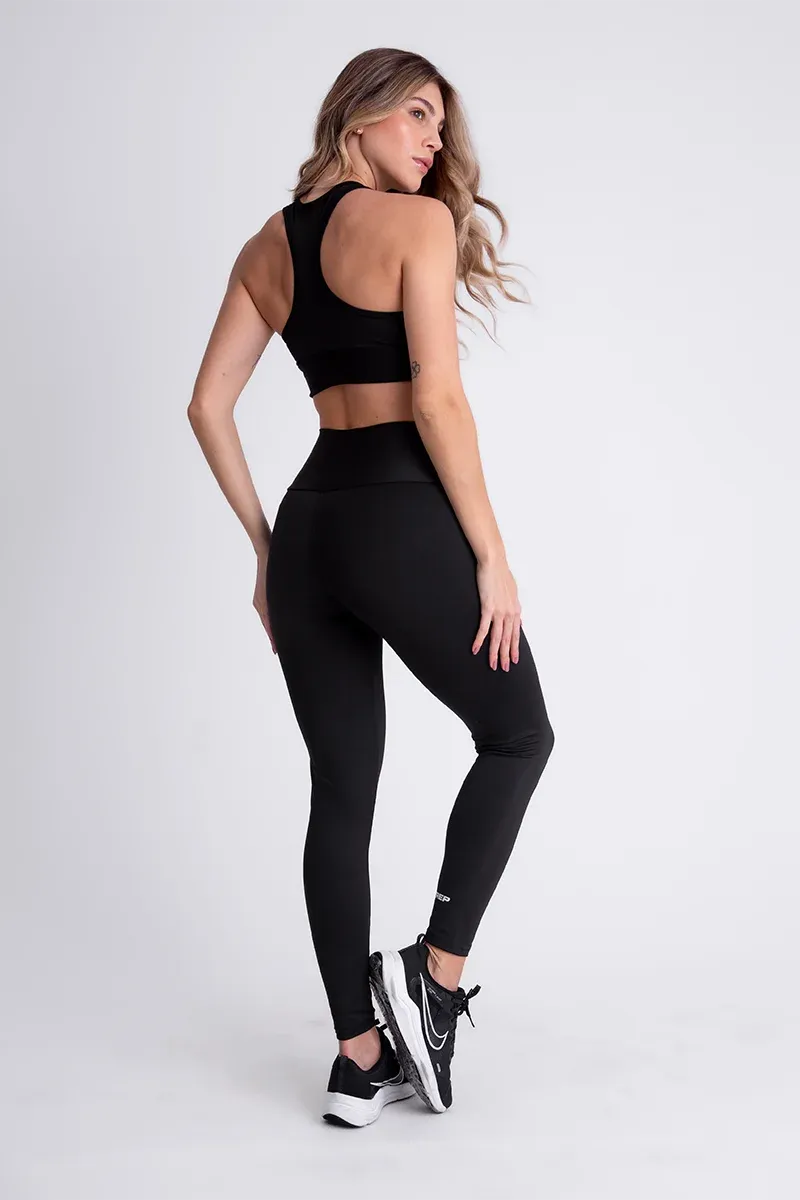 Conjunto Feminino Fitness Calça E Top - Preto