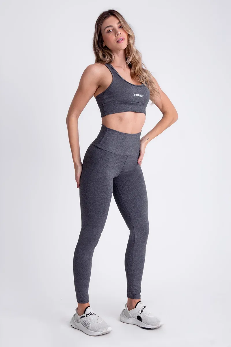 Conjunto Feminino Fitness Calça E Top - Cinza