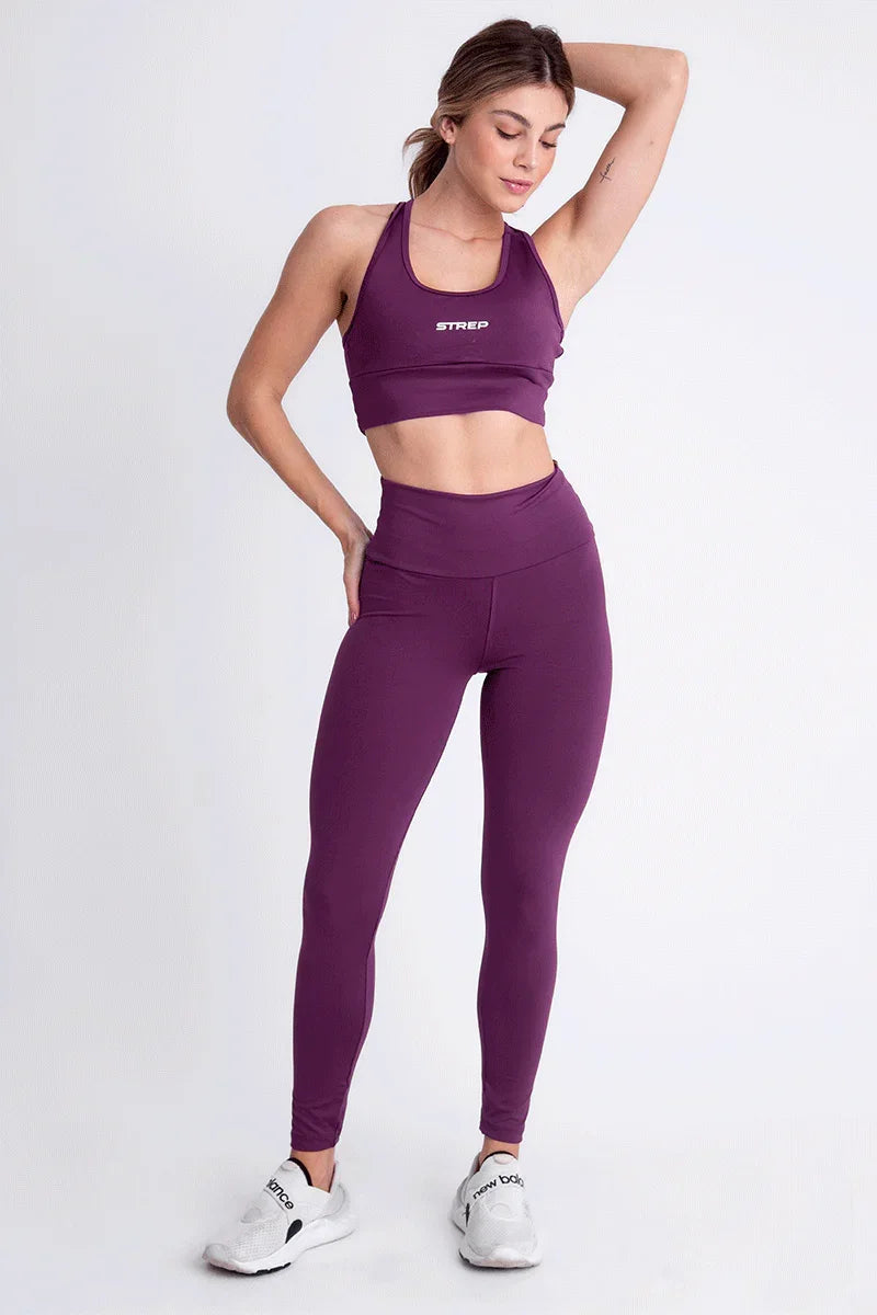 Conjunto Feminino Fitness Calça E Top - Roxo