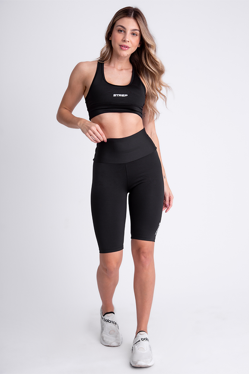Conjunto Black Motion Top e Short Ciclista